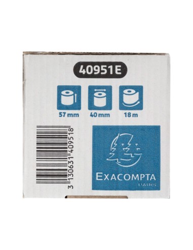 ROLLO SUMADORA EXACOMPTA SAFE CONTACT TERMICO 57MM X 40MM 52 G/M2