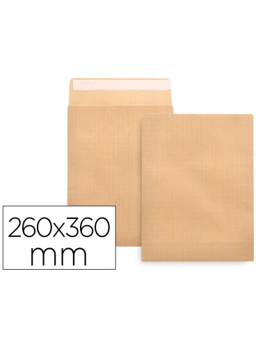 SOBRE BOLSA ARMADO KRAFT SEGURIDAD 260X360MM TIRA SILICONA 120GR 100U