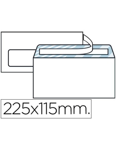 SOBRE N.6 BLANCO AMERICANO V/IZQ 115X225 TIRA SILICONA 500 UD