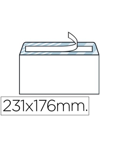 SOBRE N.12 BLANCO 4º 176X231 MM TIRA SILICONA CAJA 500 UDS.