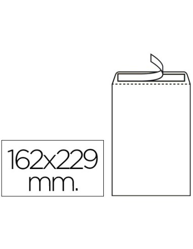 SOBRE BOLSA N.16 BLANCO C5 162X229 MM TIRA SILICONA CAJA 500 UDS.
