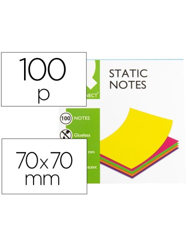 BLOC NOTAS ENCOLADO Q-CON. 70X70MM 5UD 100H. MAGNETICAS COL. SURT.