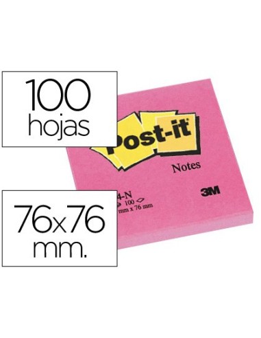 BLOC NOTAS ADH. POST-IT 76X76MM 100H. FUC. NEON