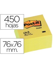 BLOC NOTAS ADH. POST-IT 76X76X45MM CUBO 450H. AM.