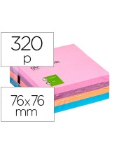 BLOC NOTAS ADH. Q-CON. 75X75MM 320H. COL. SURT.