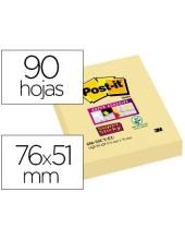 BLOC NOTAS ADH.POST-IT SUPER STICKY 51X76MM 90H. AM. NEON