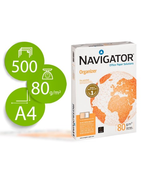 PAPEL FOTOCOP.NAVIGATOR DIN A4 80 GRAMOS 2 TAL. PAQ. 500 H NAV-80-2T PAPEL FOTOCOP.NAVIGATOR DIN A4 80 GRAMOS 2 TAL. PAQ. 500 H NAV-80-2T
