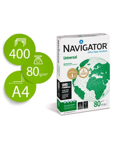 PAPEL FOTOCOPIADORA NAVIGATOR A4 80 GRAMOS PQ.DE 400H.