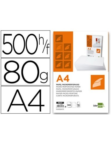 PAPEL A4 80G/M2 PAQ.500 H.BL MICROPERFORADO TRES PARTES IGUALES