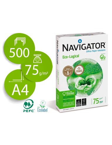 PAPEL FOTOCOP.NAVIGATOR ECO LOGICAL DIN A4 75 GRAMOS PAQUETE 500 H.