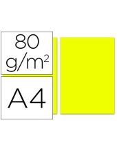 PAPEL COLOR DIN A4 80 GR AMARILLO LIMON PAQUETE 100 H.