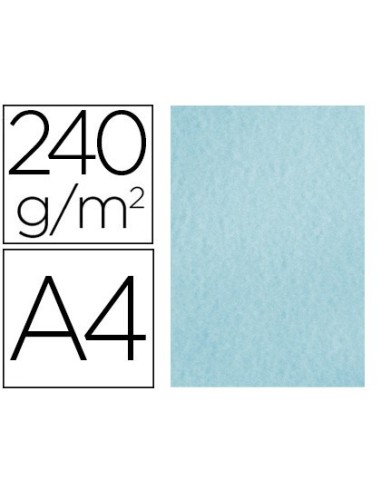 PAPEL COLOR LIDERPAPEL PERGAMINO A4 240G/M2 AZUL PACK 25 HOJAS