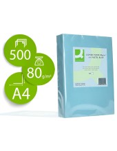 PAPEL COLOR Q-CONNECT DIN A4 80GR CELESTE PAQUETE DE 500 HOJAS