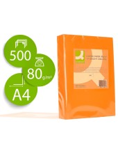 PAPEL COLOR Q-CON.DIN A4 80GR NARANJA INTENSO PAQUETE DE 500 HOJAS