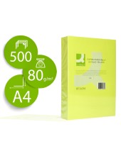 PAPEL COLOR Q-CONNECT DIN A4 80GR AM.NEON PAQUETE DE 500 HOJAS