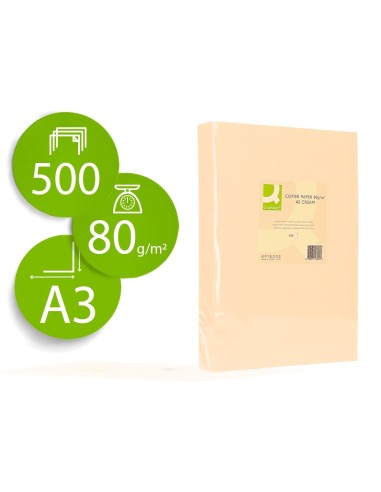 PAPEL COLOR Q-CONNECT DIN A3 80GR CREMA PAQ. 500 HOJAS**129963