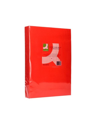 PAPEL COLOR Q-CONNECT DIN A3 80GR ROJO INTENSO PAQUETE DE 500 HOJAS