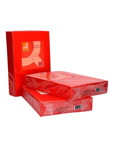 PAPEL COLOR Q-CONNECT DIN A3 80GR ROJO INTENSO PAQUETE DE 500 HOJAS