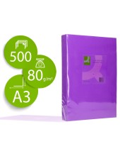 PAPEL COLOR Q-CONNECT DIN A3 80GR LILA PAQUETE DE 500 HOJAS