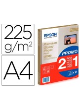 PAPEL FOTO EPSON PREMIUN GLOSSY PHOTO SATIN A4 PROMO 2 X 15H. 225 GR