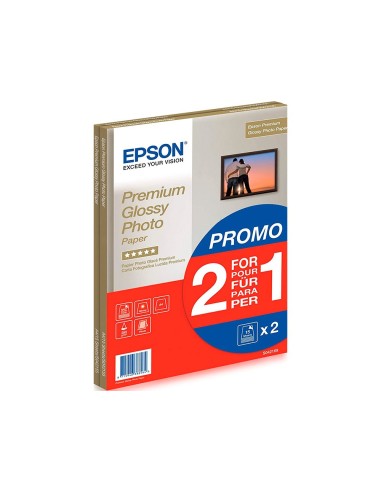 PAPEL FOTO EPSON PREMIUN GLOSSY PHOTO SATIN A4 PROMO 2 X 15H. 225 GR