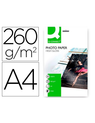 PAPEL Q-CON.FOTO GLOSSY KF02163 DIN A4 ALTA CALIDAD DIGITAL PHOTO PAR