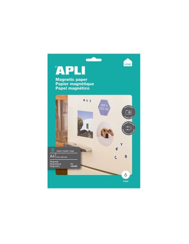 PAPEL MAGNETICO APLI BL A4 IMPRESORAS INKJET PAQUETE 8 HOJAS 10245