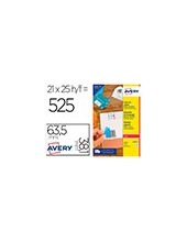 ETIQUETA ADH. AVERY PERMANENTE LASER BL.63,5X38,1MM CAJA 525 UD. 2