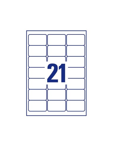 ETIQUETA ADH. AVERY PERMANENTE LASER BL.63,5X38,1MM CAJA 525 UD.