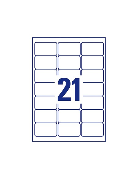 ETIQUETA ADH. AVERY PERMANENTE LASER BL.63,5X38,1MM CAJA 525 UD.