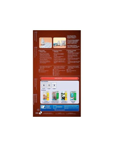 ETIQUETA ADH. AVERY REMOV.LASER TINTA BL.62X89MM