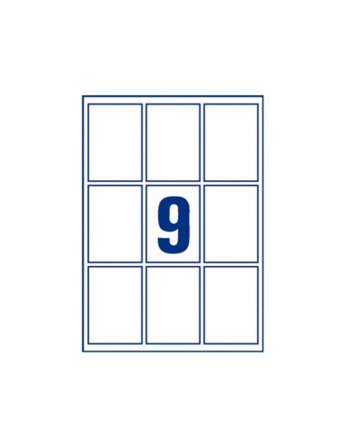 ETIQUETA ADH. AVERY REMOV.LASER TINTA BL.62X89MM