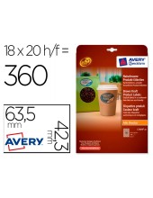 ETIQUETA ADH. AVERY KRAFT EFECTO CARTON OVALADA 63,5X42,3MM REMOV.