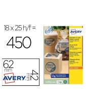 ETIQUETA ADH. AVERY KRAFT EFECTO CARTON RECTANGULAR 62X42MM REMOV.