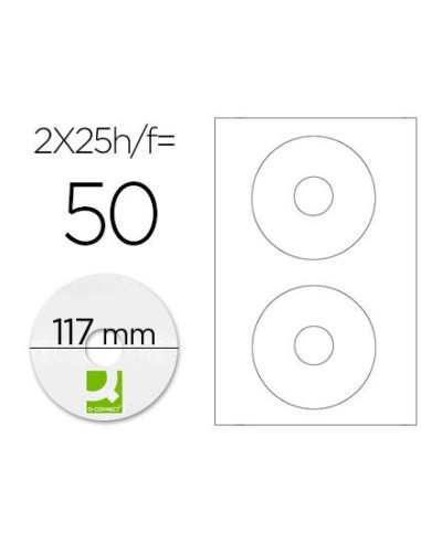 ETIQUETA ADH. Q-CON. 117MM CD-ROM 100H.