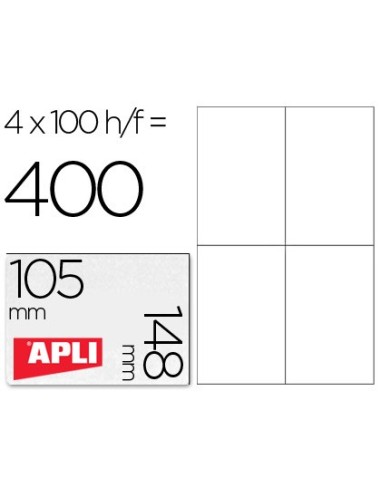 ETIQUETA ADH. APLI 1280 105X148MM 100H.