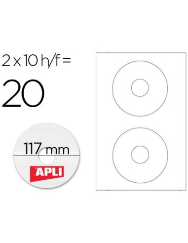 ETIQUETA ADH. APLI 10603 CD-ROM 117MM 10H.