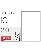 ETIQUETAS ADH. APLI 10053 210X297MM TPTE. EXTERIOR 10H.