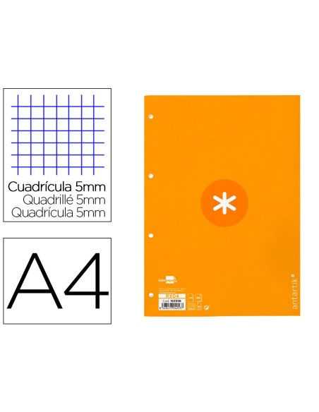 RECAMBIO A4 ANTARTIK 80H. 90G/M2 5MM4 TAL.1B. MARCO MOSTAZA RECAMBIO A4 ANTARTIK 80H. 90G/M2 5MM4 TAL.1B. MARCO MOSTAZA
