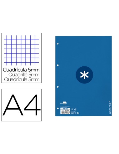 RECAMBIO  A4 ANTARTIK 80H. 90G/M2 5MM4 TAL.1B. MARCO AZ. OSCURO