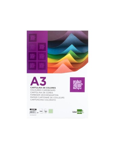 CARTULINA DIN A3 VER 180 GR PAQUETE 100 H