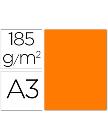 CARTULINA GUARRO A3 NARANJA FLUORESCENTE 185 GR PAQ.50 H 200040817