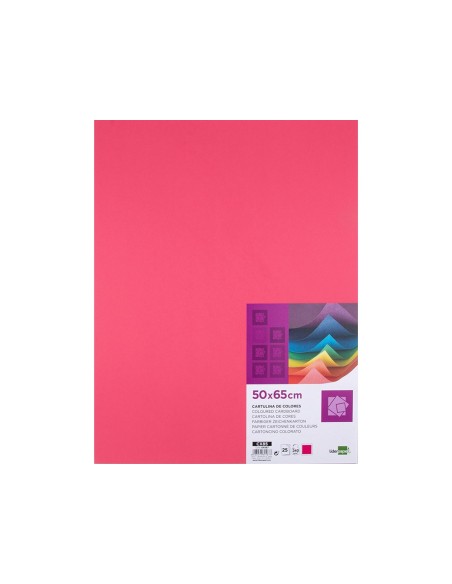 CARTULINA LIDERPAPEL 50X65 CM 240G/M2 FUCSIA PAQUETE 25 UNIDADES CARTULINA LIDERPAPEL 50X65 CM 240G/M2 FUCSIA PAQUETE 25 UNIDADES