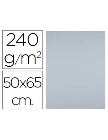 CARTULINA LIDERPAPEL 50X65 CM 240G/M2 GRIS PAQUETE 25 UNIDADES