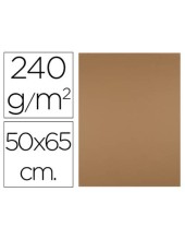 CARTULINA LIDERPAPEL 50X65 CM 240G MARRON ESCOLAR PAQUETE 25 UNIDADES