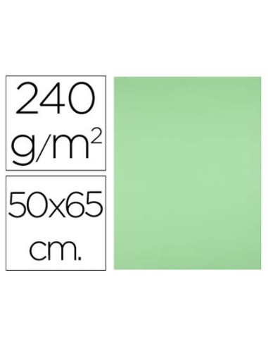 CARTULINA LIDERPAPEL 50X65 CM 240G/M2 VE.PISTACHO PAQUETE 25 UNIDADES