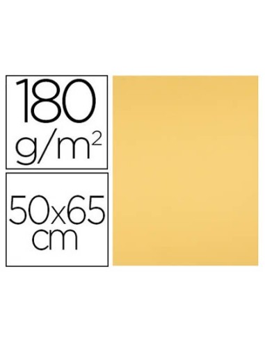 CARTULINA LIDERPAPEL 50X65 180 GR ORO PAQUETE 25