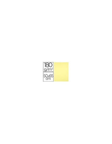 CARTULINA LIDERPAPEL 50X65 180 GR AMARILLO MEDIO PAQUETE 25