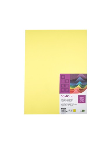 CARTULINA LIDERPAPEL 50X65 180 GR AMARILLO MEDIO PAQUETE 25