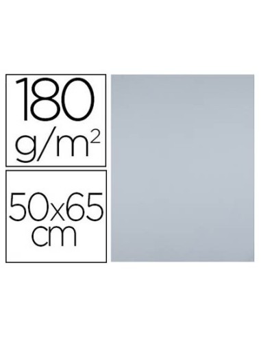 CARTULINA LIDERPAPEL 50X65 180 GR GRIS PAQUETE 25